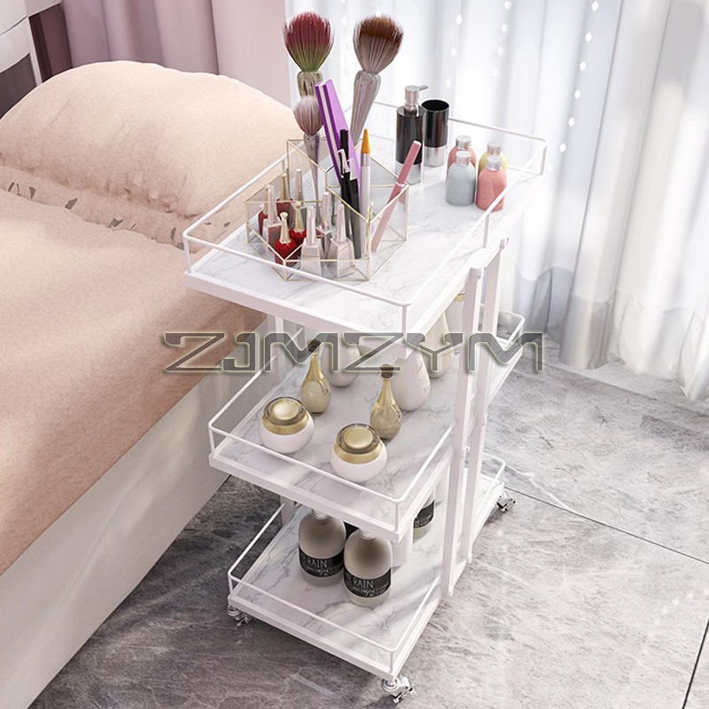 Mehrschichtiger Eisenwagen Schönheitssalon Trolley Wagen Lebensmittelservierwagen Maniküre Hilfsfriseurmöbel