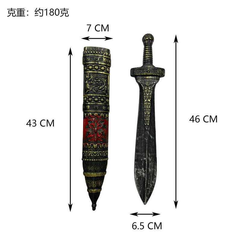 Vintage Roman Sword Toys Props Weapons Plastic Knives Costume Jewelry Cosplay Party Halloween Props