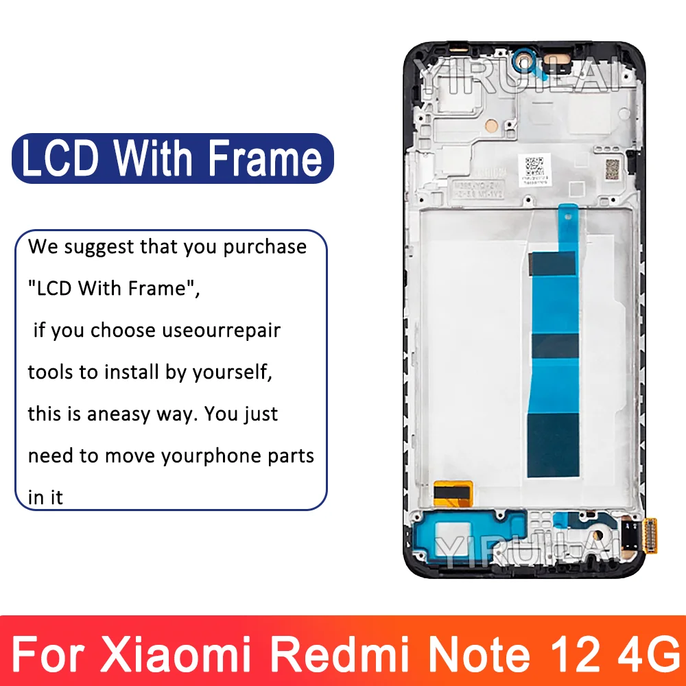 Tft para xiaomi redmi note 12 4g 23021raaeg 22111317i display lcd tela de toque digitador assembléia para redmi note 12 4g lcd