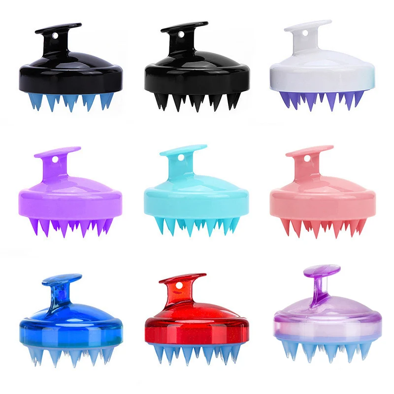 Instrumento de masaje de cabeza, cepillo de masaje del cuero cabelludo de silicona, peine, champú, peine para lavado de cabello, mango mágico, cepillo de masaje para Spa
