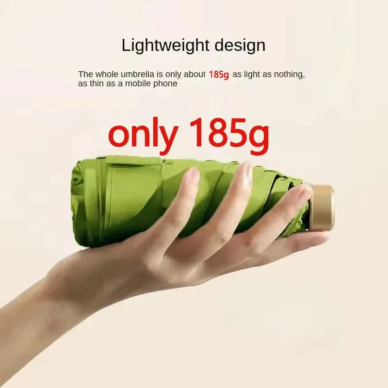 Mini paraguas de bolsillo para lluvia, sombrilla plegable de vinilo con protección ultravioleta UV, parasol de bolsillo, cápsula
