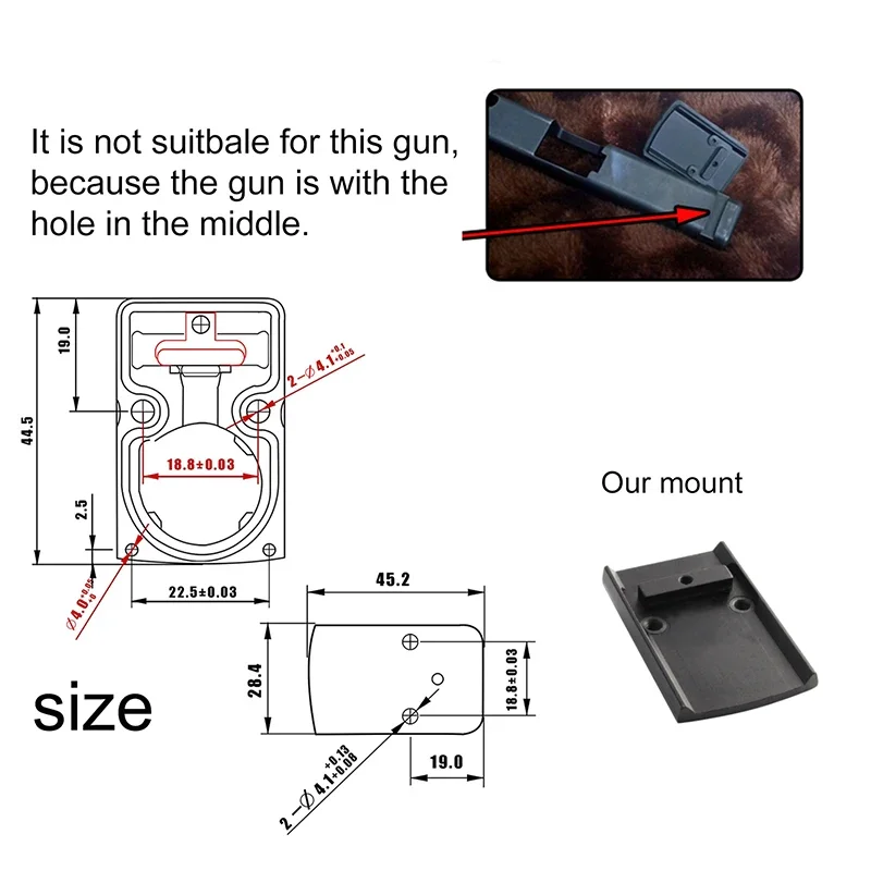 Mini MR Red Dot Sight Collimator Rifle Reflex Sight Scope fit 20mm Rail For Airsoft / Hunting Rifle
