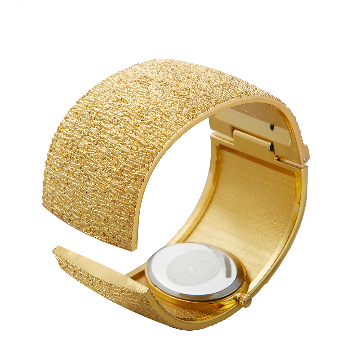 Reloj de pulsera ASJ para mujer, reloj sencillo con patrón de corteza de lujo dorado para mujer, relojes para damas