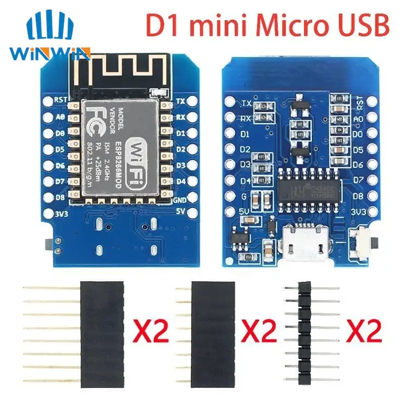 D1 Mini TYPE-C/MICRO ESP8266 ESP-12F CH340G V2 USB D1 Mini placa de desarrollo WIFI D1 Mini NodeMCU Lua IOT placa 3,3 V con pines