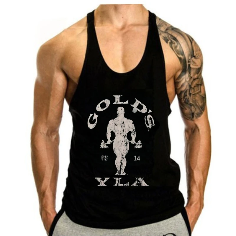 Stringer Gym Tank voor heren, Retro - Geïnspireerd bodybuildingvest met klassieke fitnessafbeelding, gestructureerd om spierwinsten te benadrukken