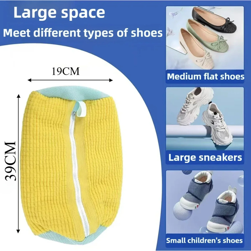 1/2PCS Wash Shoes Bag Padded Net Laundry Shoes Protector Fluffy fibers Polyester Washing Shoes Machine Laundry Bag Drying Bags