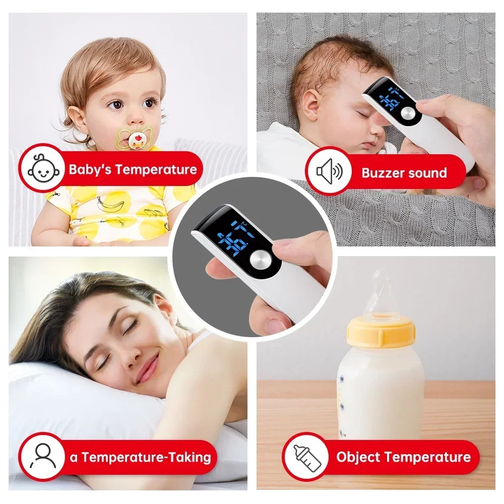 Non-contact Laser Body Temperature Ear Thermometer Infrared Fever Thermometer Digital LCD Infant Adult Finger Pulse Oximeter