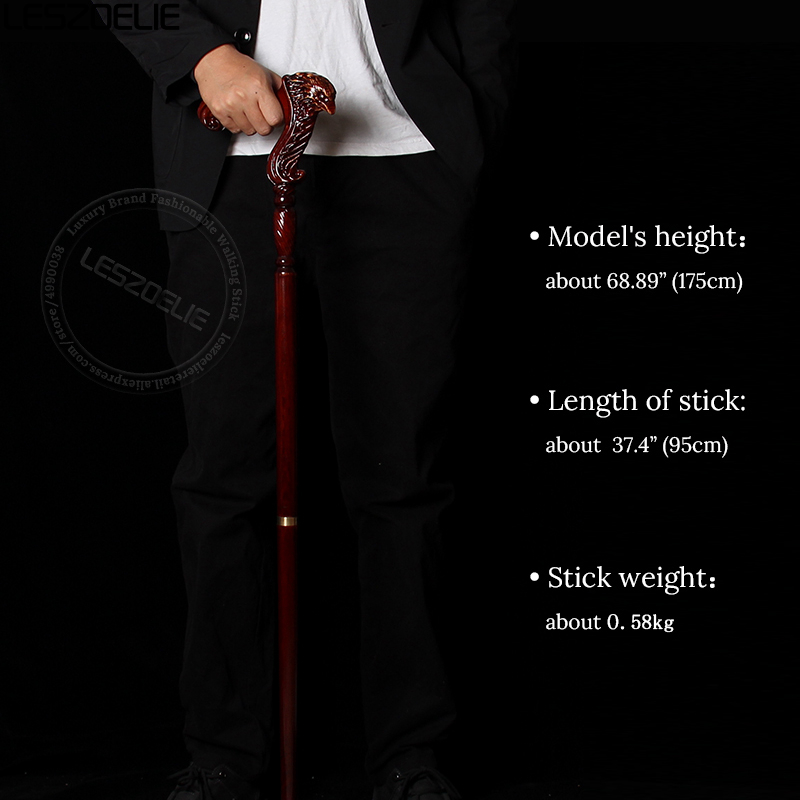 95ซม.Eagle สไตล์เยอรมัน Beech ไม้เดิน Stick ผู้ชายที่ถอดออกได้ Canes ผู้หญิงไม้เท้าเดิน