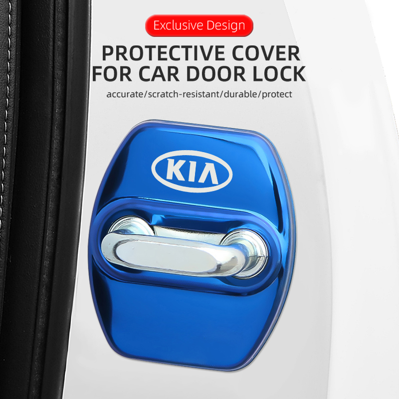 車のドアロックステッカー,金属製のエンブレムステッカー,3種類の車のドアスタイリングキット,キアリオ,Ceed,スポーツ,Cerato, Soulに適しています