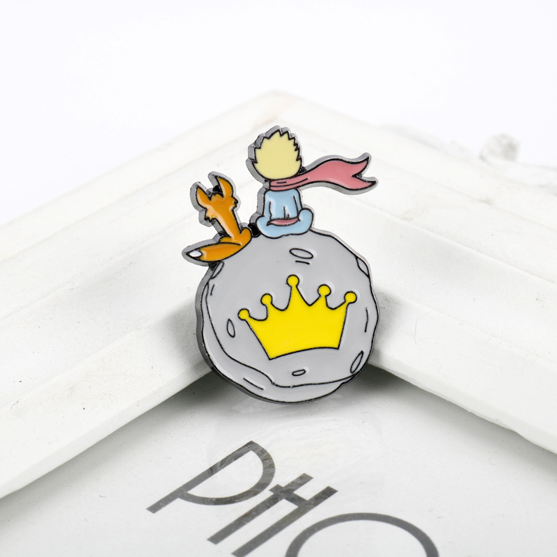 Cute The Little Prince Brooch Animal Fox Lapel Pin Unisex Clothes Backpack Button Friend Gifts