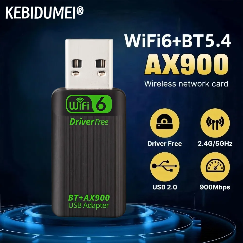 AX900 USB WiFi 6 Bluetooth 5.4 Адаптер 2в1 Dongle двухдиапазонный сетевой беспроводной приемник 2,4G и 5 ГГц ДРАЙВЕР БЕСПЛАТНО для Windows 10/11