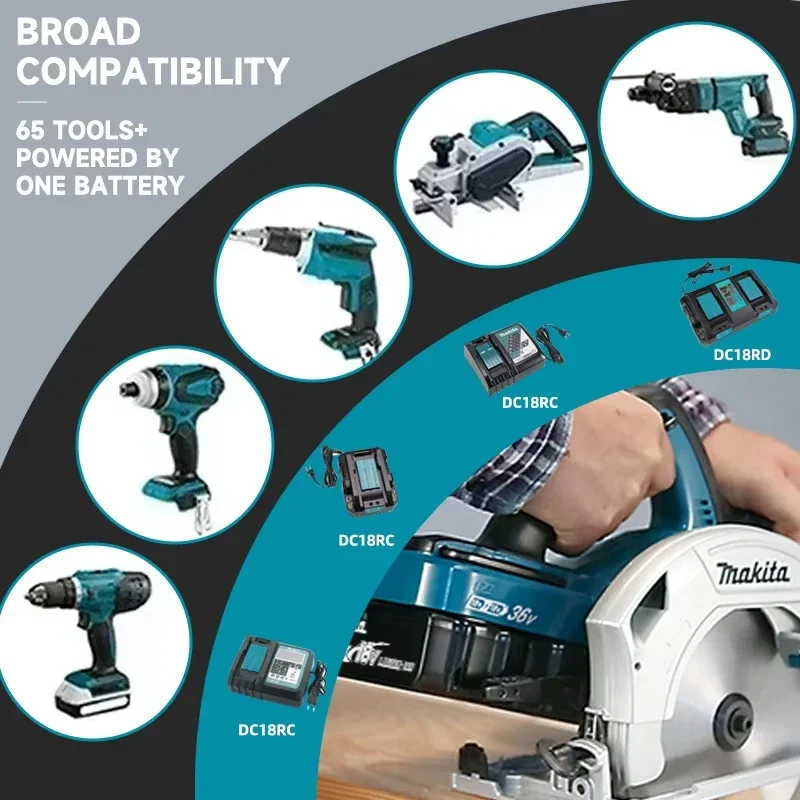 100% Original Makita battery,18V 6.0Ah rechargeable battery, replacing Makita BL1830B L1840B L1850B L1860B,power tool battery