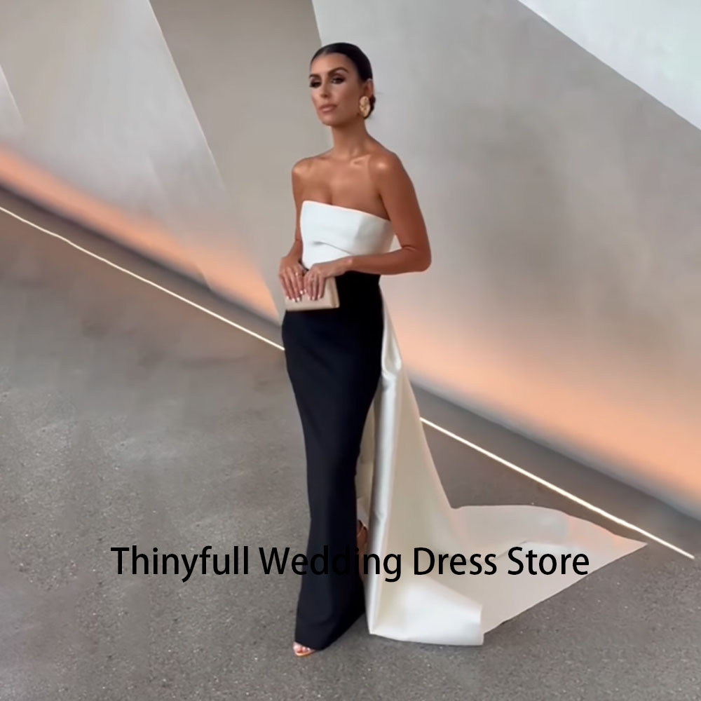 Thinyfull Patchwork Elegant Mermaid Evening Dresses Strapless Prom Gowns Party Dresses Saudi Arabia Formal Dresses Customized ﻿