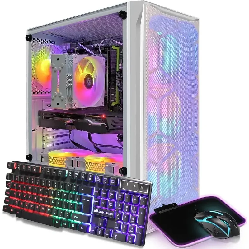 Gaming Desktop, RX 590 8G GDDR5, Xeon E5 2.5G up to 3.3G, 32G Memory, 1T SSD, 600M WiFi, BT 5.0, RGB Fan x 6