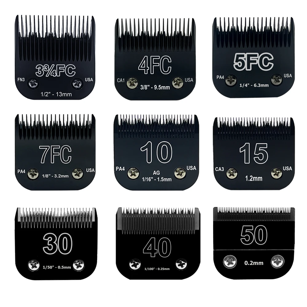Cortadora de cuidado para perros desmontable negra, juego de cuchillas de acero inoxidable, Compatible con Andis,Oster A5,Wahl KM10 Series Clippers