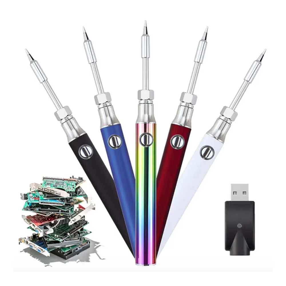 1Set 5W 1100mAh Battery Electric Soldering Iron Rechargeable And Temperature Adjustment Welding Repair Tool Soldering Iron Tool