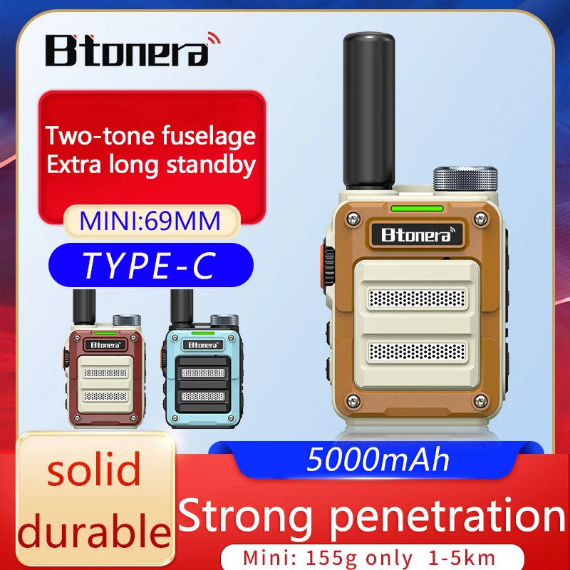 Mini Walkie Talkie BTDX 390, Radio bidireccional portátil PMR446 FRS, Radio Comunicador de largo alcance para niños, walkie-talkie para Hotel y negocios