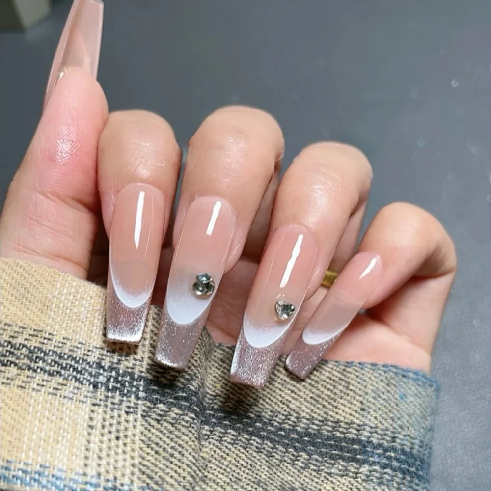 2 แผ่นภาษาฝรั่งเศสคําGradient Lineสติกเกอร์เล็บ 3D Self-Adhesiveสีขาว + สีดําSlider Designลายฉลุเล็บคู่มือDIYตกแต่งเล็บ