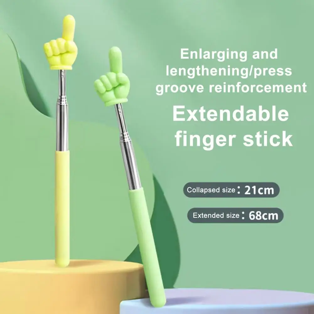 Retractable Teacher Pointer Finger Design Stainless Steel Telescopic Teaching Pointer Stick School Supplies Finger Reading Guide