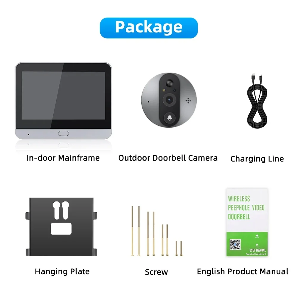 Tuya inteligente de baixa potência casa porta olho câmera 3mp áudio em dois sentidos sem fio 2.4g wifi porta peepholes vídeo campainha funciona com alexa
