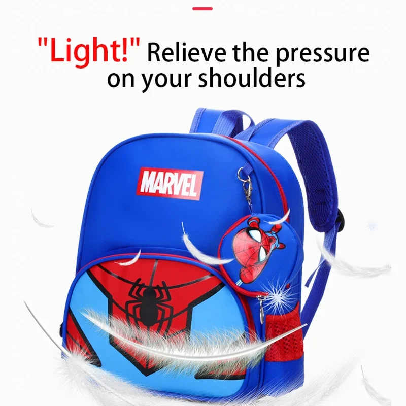 Nova grande capacidade marvel crianças mochila homem-aranha dos desenhos animados mochila para meninos com mini bolsa