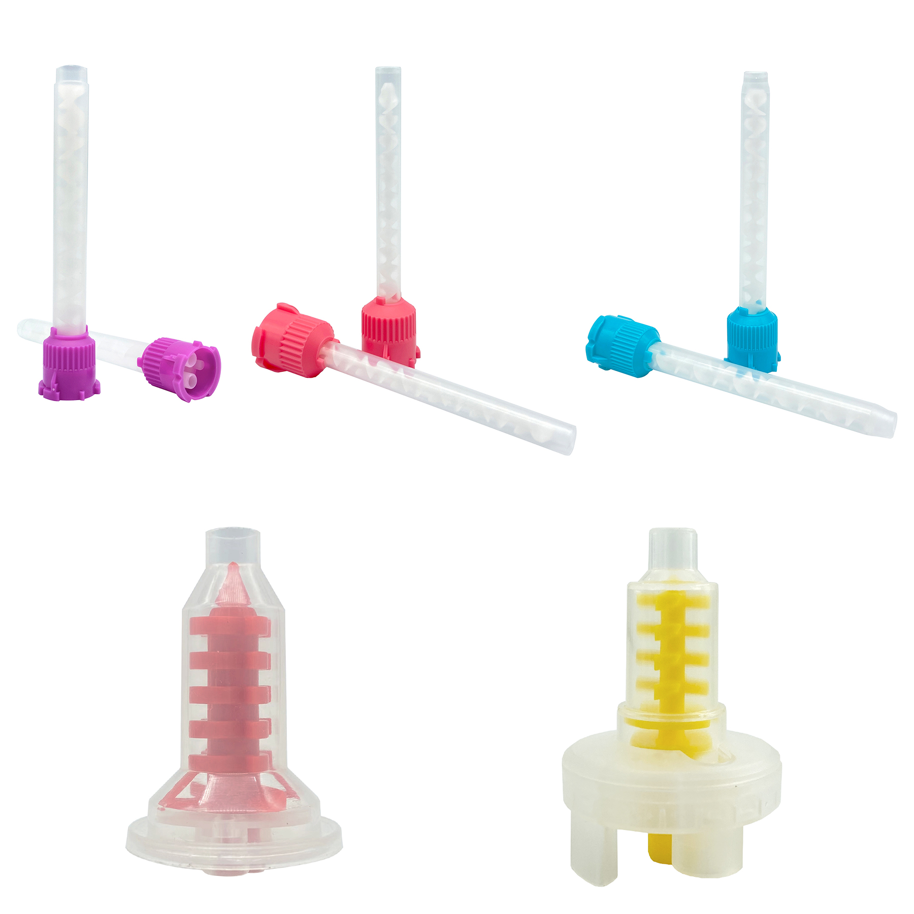 50 ชิ้น/ล็อตทันตกรรมผสมเคล็ดลับ Impression วัสดุ Lab ฟันปลอมห้องปฏิบัติการสีหลอดยางซิลิโคนทิ้ง