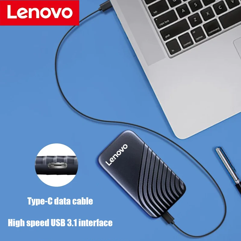 Original New Lenovo High-speed 128TB 16TB 8TB Portable SSD 2TB Portable External Solid State Hard Drive USB3.1 Interface Mobile
