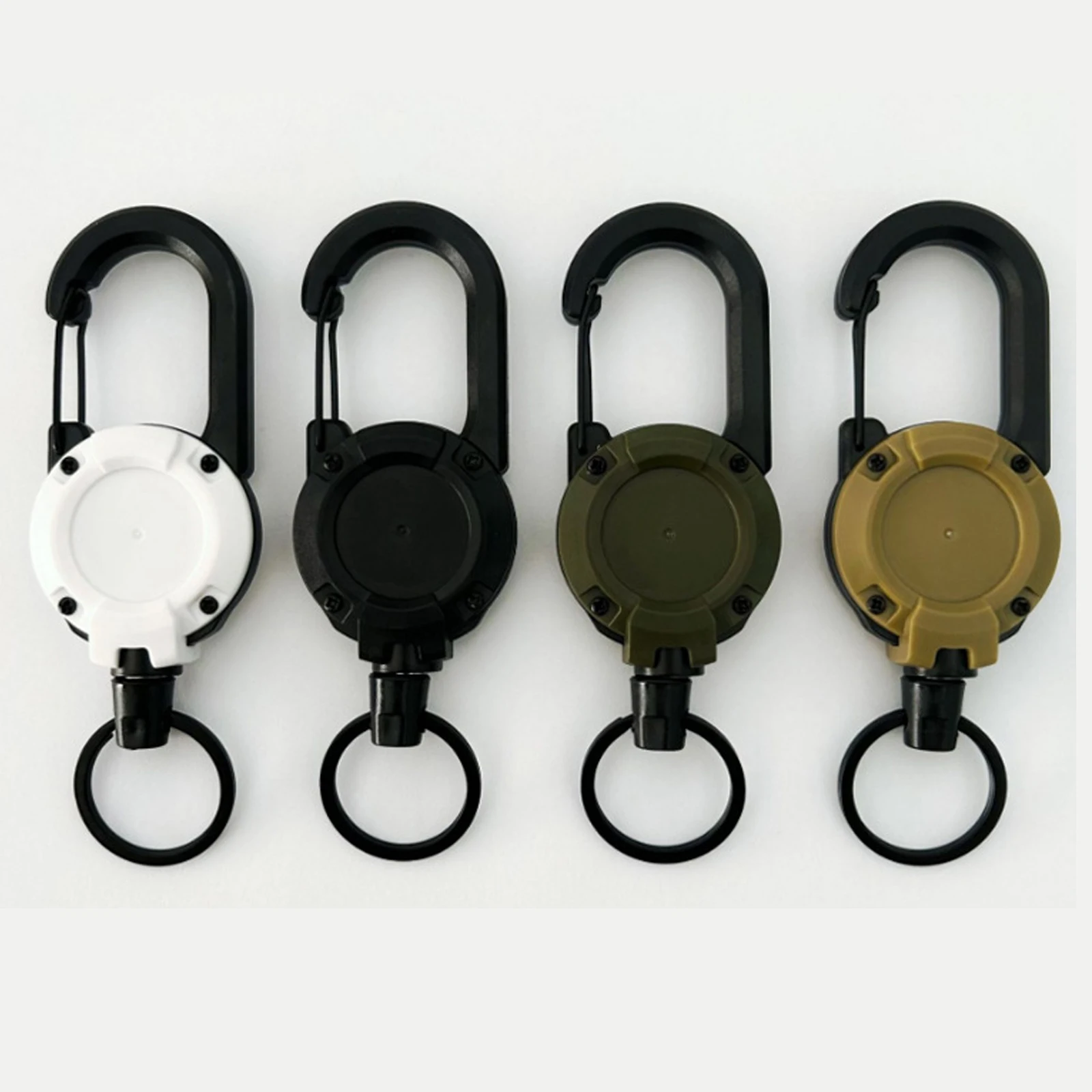 Bobina per badge retrattile resistente Antifurto in metallo Corda con fibbia facile da tirare Portachiavi elastico Portachiavi retrattile sportivo Strumenti