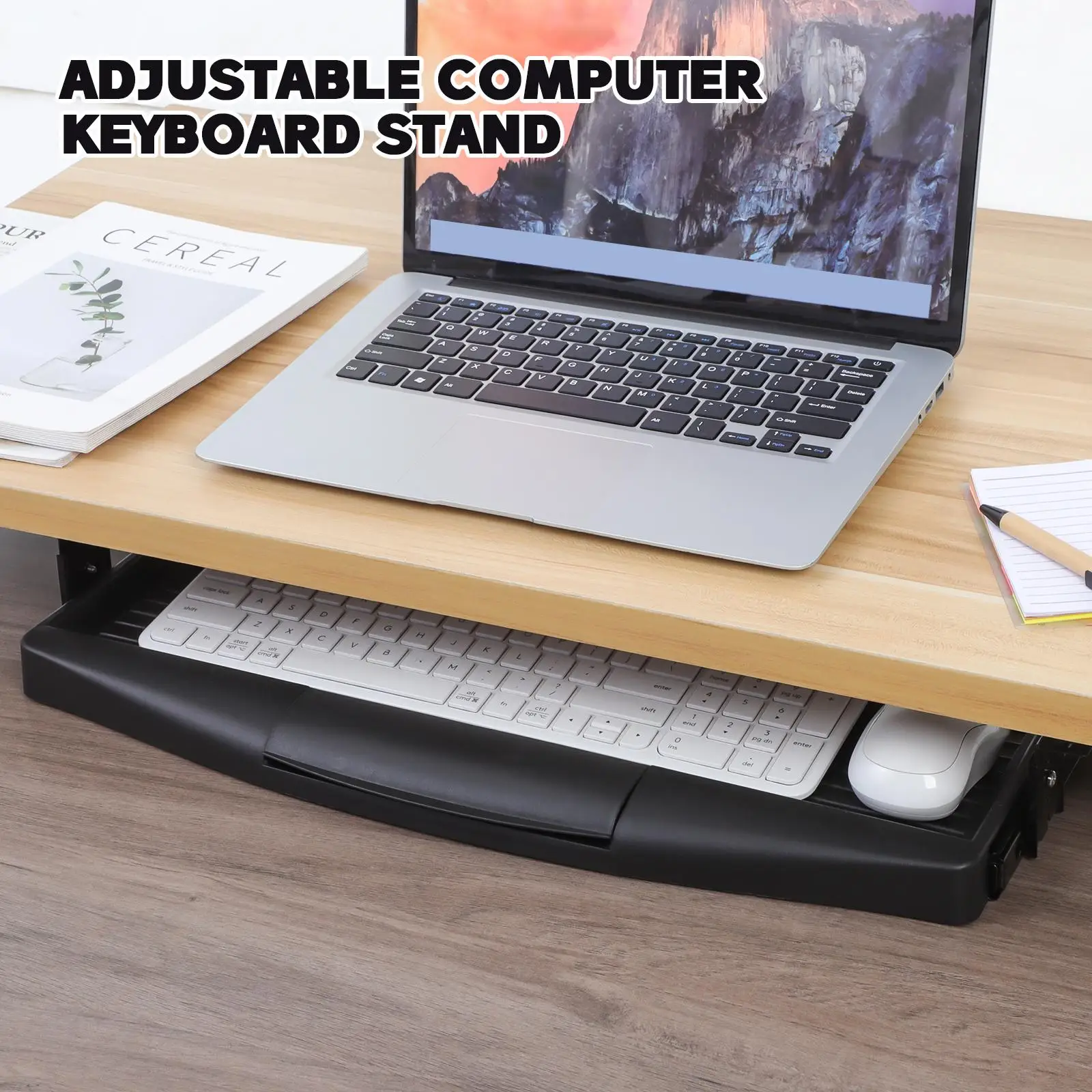 Keyboard Tray Drawer Type Keyboard Holder Slide Out Keyboard Storage Plate Under Desk Tray Computer Desk Ganizer Furniture New