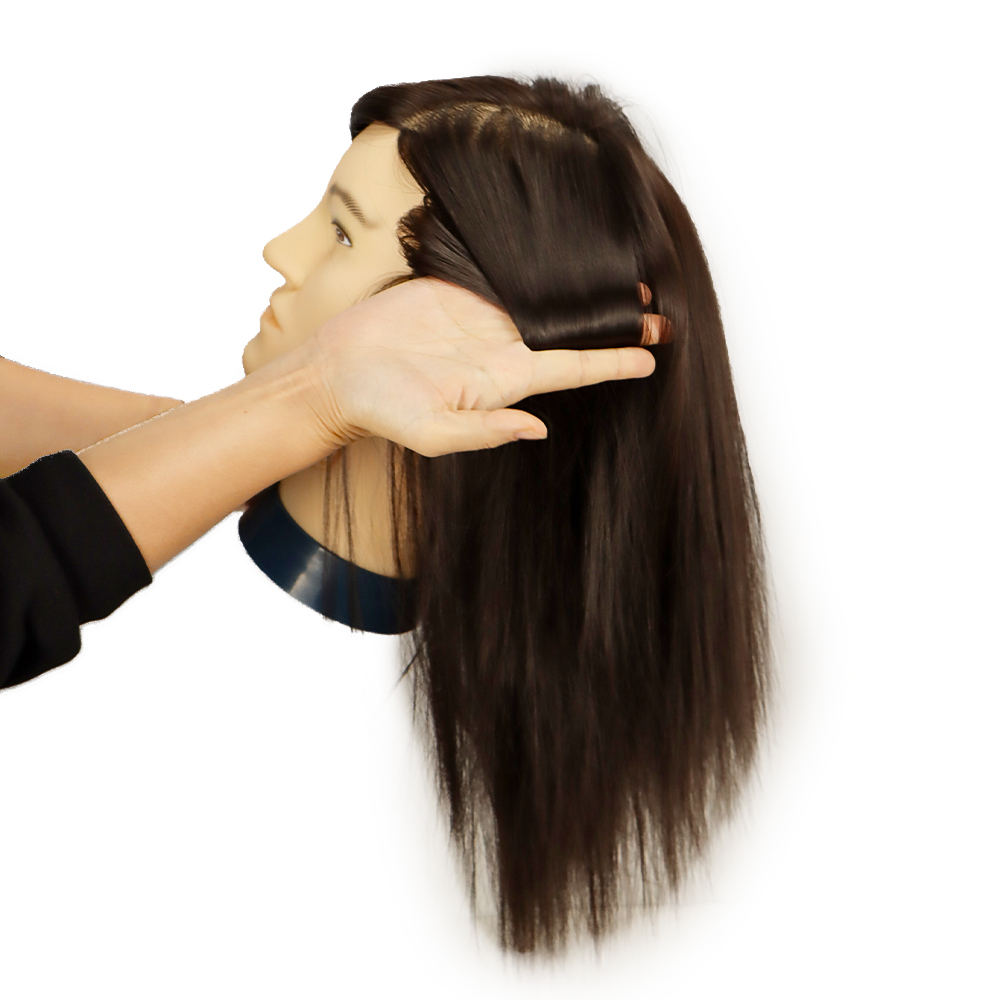 人工毛100% の男性用マネキンヘッド,理髪トレーニングヘッド,美容院,16インチ