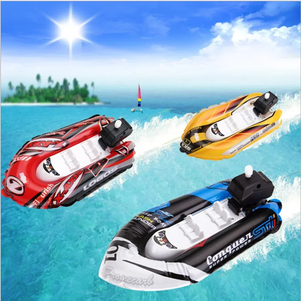 ลอยน้ําเด็ก Inflatable Speed Boat Wind Up ของเล่น Clockwork เรือของเล่นเด็กของเล่นน้ําเล่นเกมสําหรับเด็กของเล่นเด็ก