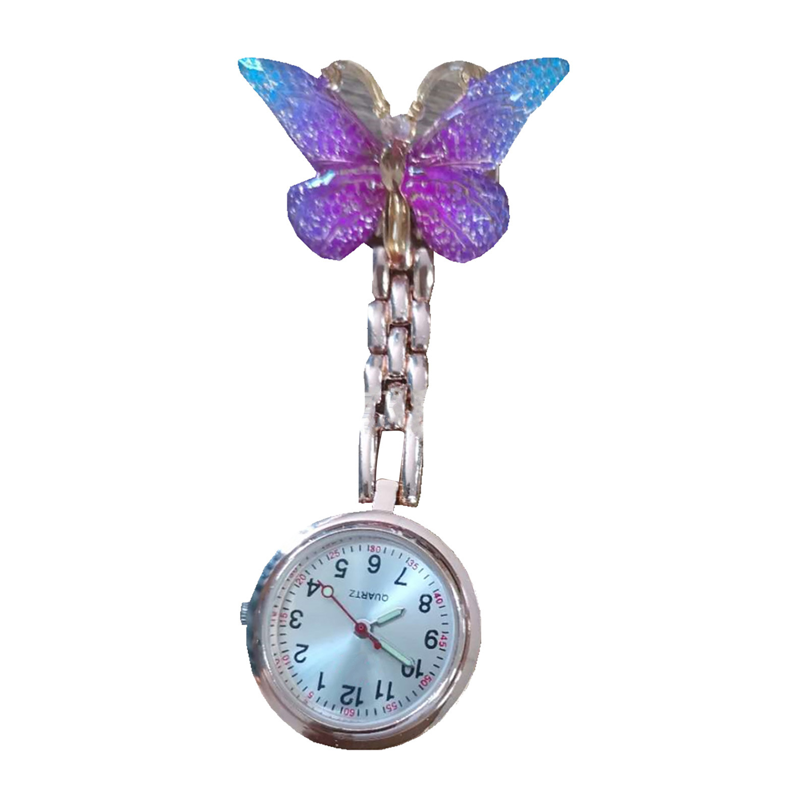 Montre de poche papillon pour infirmière, montre à quartz, horloge frontale, accessoires d'infirmière, montres de poche pour soignant, cadeau de graduation, mode