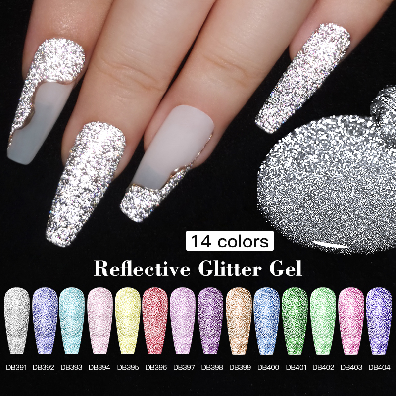 Mtssii 6ml Holographic Glitter Gel Nail Polish Sparkling Silver Recflective Uv Gel Polish Semi Permanent Varnish For Manicure
