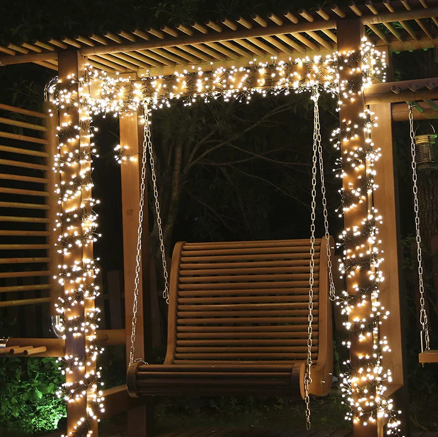 Outdoor Cluster Fairy Lights 1000/2000LED Plug in Firecracker Lights Christmas Starry String Light for Wedding Party Tree Decor