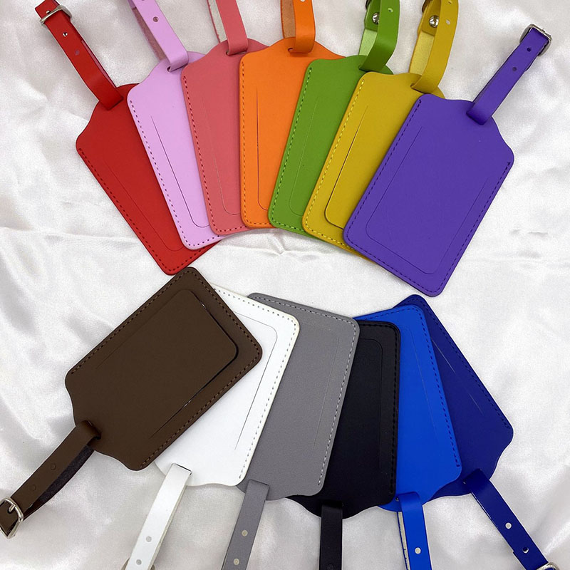 Женские и мужские багажные бирки из искусственной кожи, дорожные аксессуары, чемодан, ID адреса, держатель с именем, багажные бирки для посадки, портативная этикетка