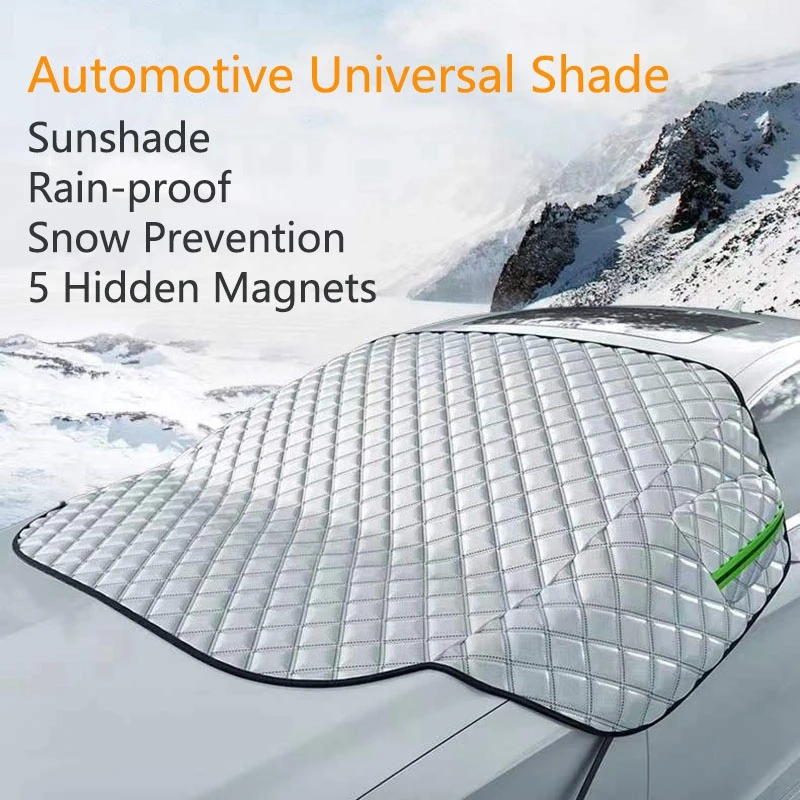 LEIBOO ฝาครอบบังแดดกระจกรถยนต์ Snow Sun Shade กันน้ํารถยนต์ฝาครอบแม่เหล็กรถฝาครอบกระจกด้านหน้า