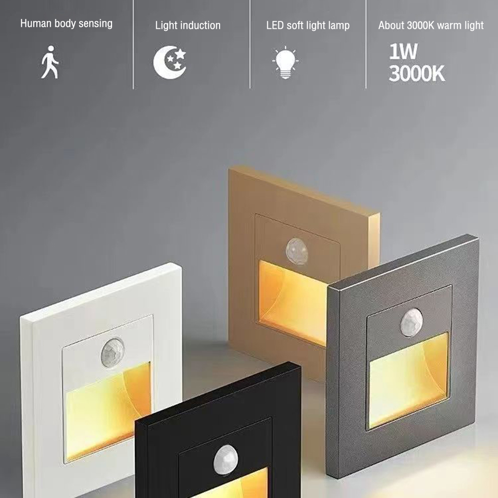 Detector de Movimiento PIR Sensor Led Luz Infrarrojos Lámpara Inducción Del Cuerpo Humano Escalera Empotrada Pasos Dormitorio Decoración