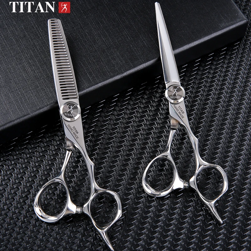 TITAN профессиональные парикмахерские ножницы парикмахерские ножницы для стрижки волос набор для истончения 5,5/6,0/6,5,7,0 дюймов сталь Японии440c