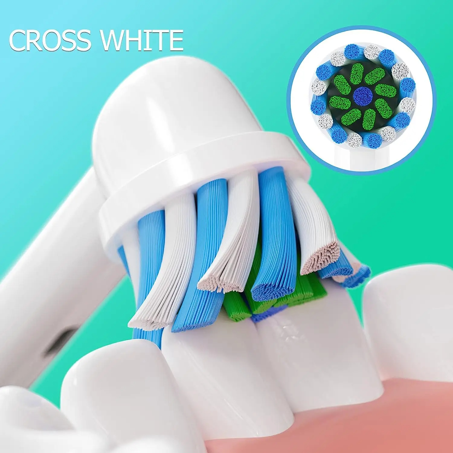 Cabeça de escova de dentes 4 unidades compatível com escova de dentes elétrica Braun Oral B, cabeças de escova de substituição para Oral B Vitality Pro 1000 2000