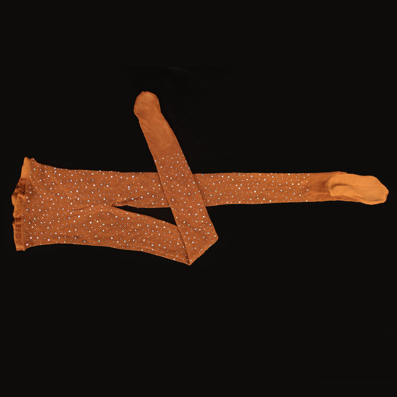 Bas élastiques professionnels en strass pour femmes, pour salle de bal et lin, fil dur serré, bas brillants en résille