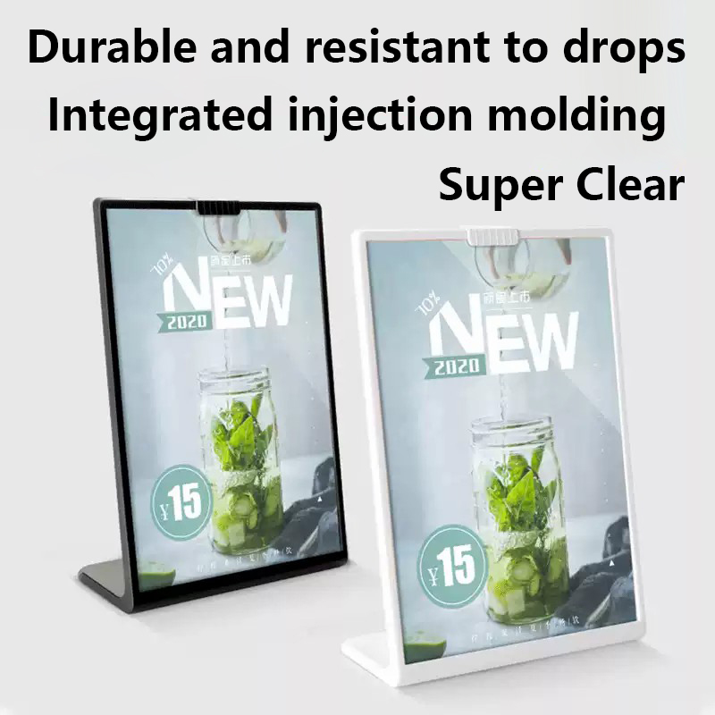 1PS A4Acrylic Panel Menu Display Stand L-Shaped Vertical Table Card Table Brand High-End Plastic Wine Catalog Menu Name Card