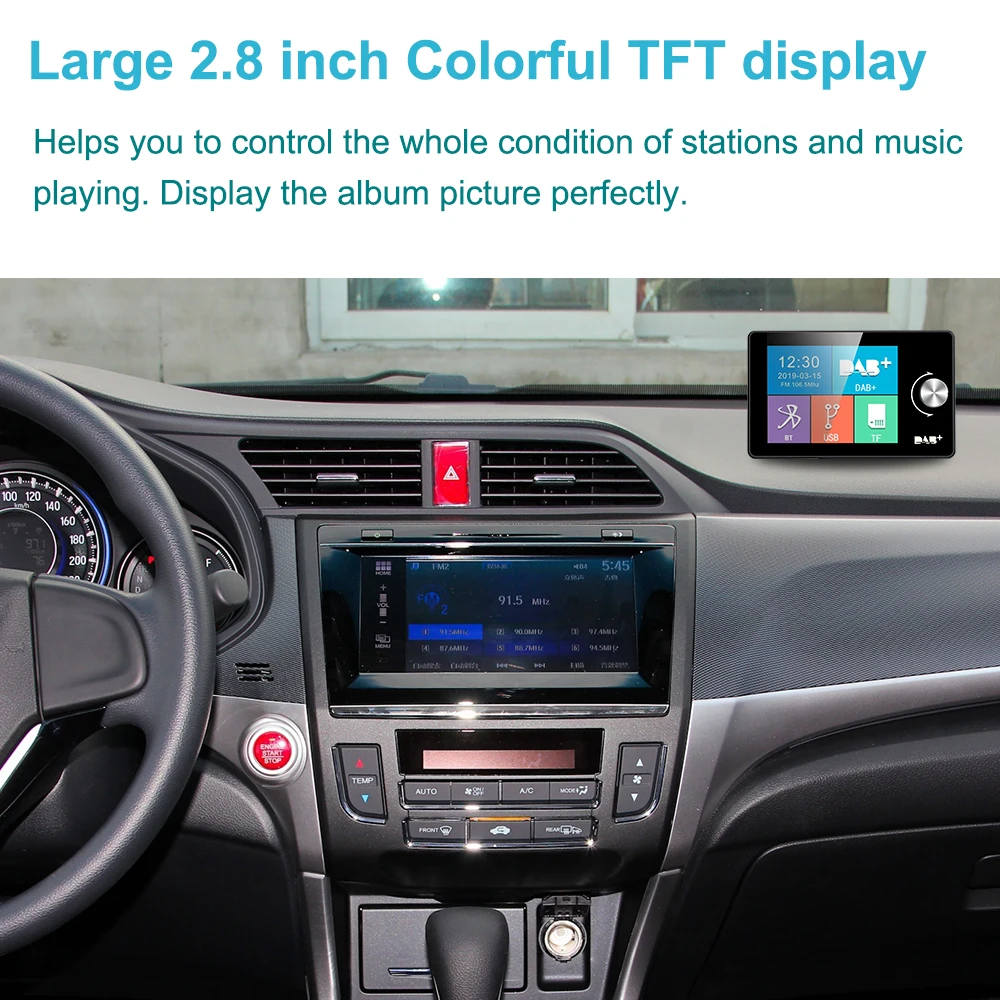 Ezonetronics DAB+ Radio Car DAB+Digital Radio Portable Tuner Receiver with Antenna USB Dongle for most Android Car Stereo Radios