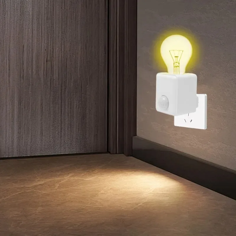 New AC110-220V Wall Mounted LED Human Infrared Sensor Lamp Holder Intelligent Delay E27 Screw Port Sensor Lamp Head Adapter