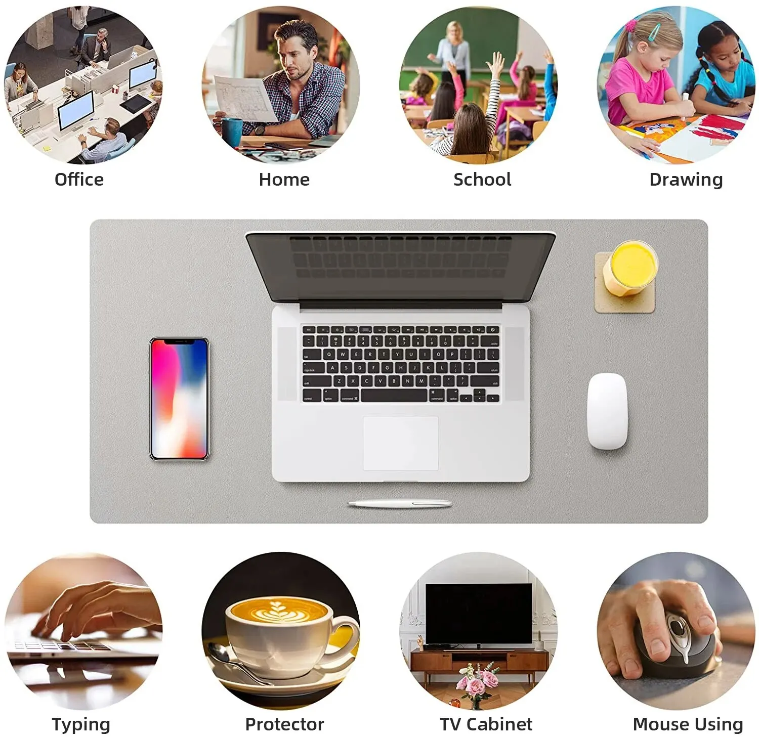 1 Stück große Größe 60 * 30 mm Büro-Schreibtisch-Schutzmatte PU-Leder wasserdichtes Mauspad Desktop-Tastatur Schreibtischunterlage Gaming-Mauspad
