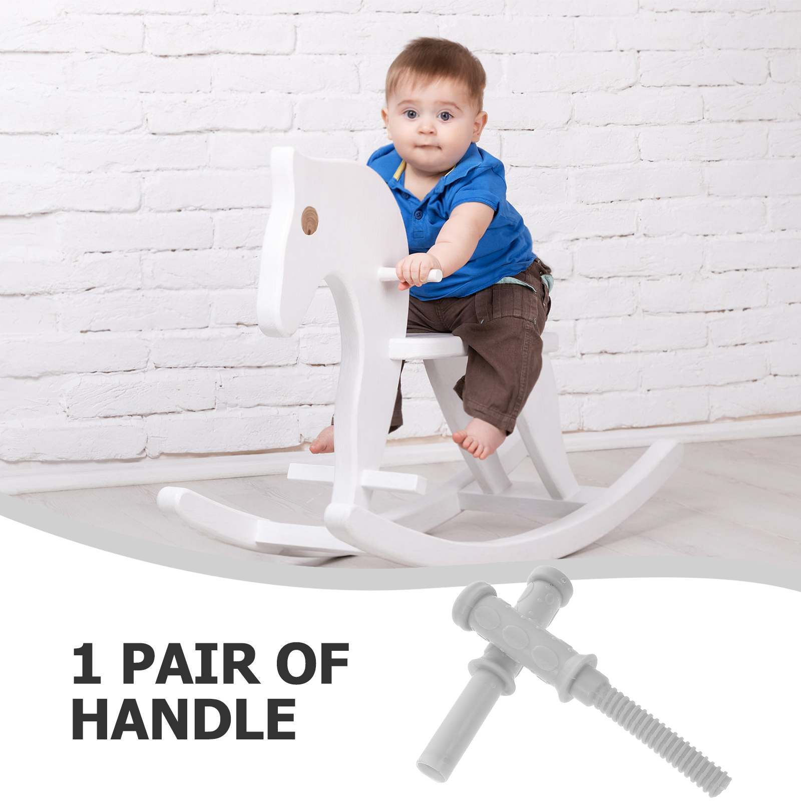 Mango de plástico para niños, mango de juguete, mango de montar para niños pequeños, manijas universales de juguete para caballos, juegos de muebles seguros