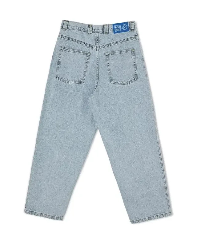Polar Big Boy Stickerei Jeans Y2K Hosen Streetwear Gothic Cartoon Blau Baggy Jeans Retro Punk Rock Hohe Taille Breite Hosen