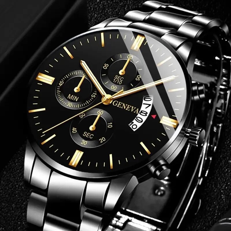 Reloj de pulsera de cuarzo con calendario de lujo de acero inoxidable a la moda para hombre, relojes de negocios para hombre, reloj Montre Homme