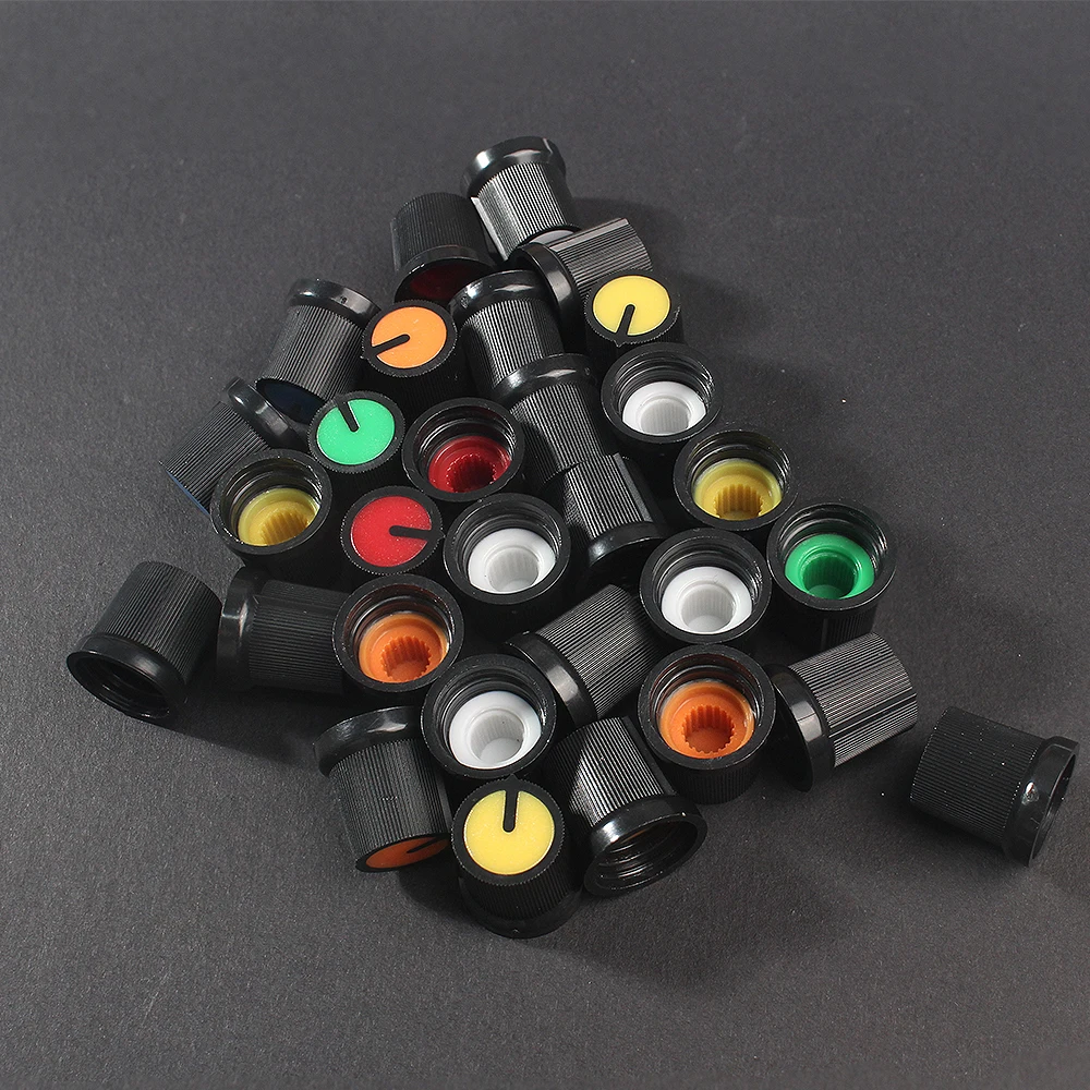 30PCS WH148 Potentiometer Knob 6 Color AG3 AG2 Rotary Switch Knobs Assorted Set,DIY Light Dimmers, Volume Control Knob Cap Kit