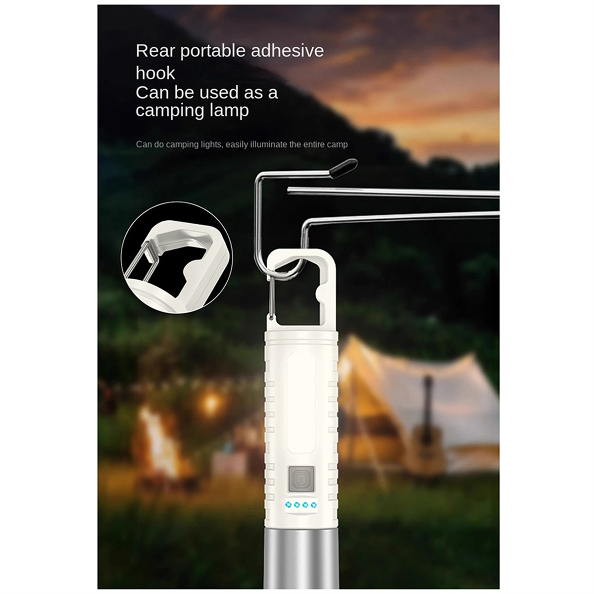 A71P Multi-Purpose Zoomable Flashlight with Buckle LED Waterproof Flashlight Camping Gear for Camping Outdoor Home Emergencie