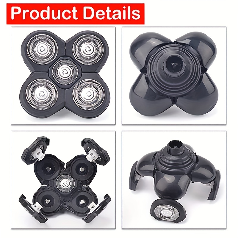 Electric Shaver Replacement 5 Heads 5D Floating Replacement Heads for most shaver